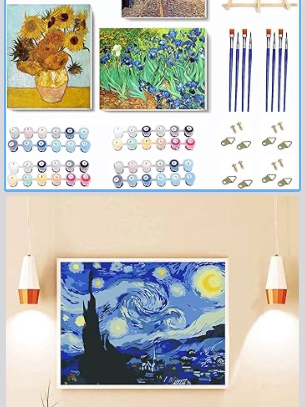 Amazon Van Gogh 4 pack diy Paint-by-Numbers Kit - new!
